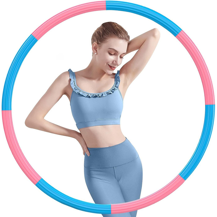 Hula Hoop NEEMOSI розбірний для фітнесу (сталь, піна) - рожево-блакитний, 1.2 кг