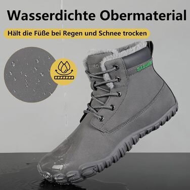 Чоловічі зимові шкарпетки-мокасини Saguaro з водовідштовхувальним покриттям, теплим підкладкою та широкою передньою частиною, розмір 36-48 (44 EU, сірий)