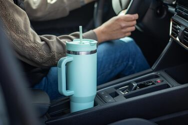 Термокухоль Milu 1200 мл Mellow Mint з ручкою та соломинкою. Ізотермічний кухоль з нержавіючої сталі 40oz для напоїв – 48 годин холод, 24 години прохолода, 12 годин тепло
