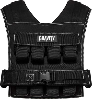 Обважнювальний жилет Gravity Fitness 15-20 кг, регульований, для калістеніки, кросфіту, силових тренувань, домашнього та комерційного використання
