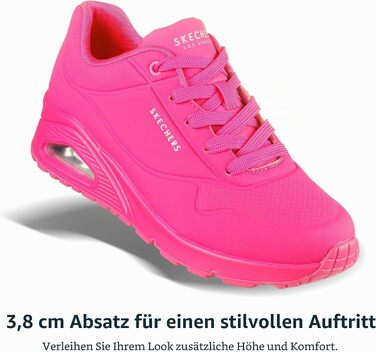 Жіночі кросівки Skechers UNO 73667 NORG Hot Pink — рожеві, матеріал Durabuck, розмір 38 EU