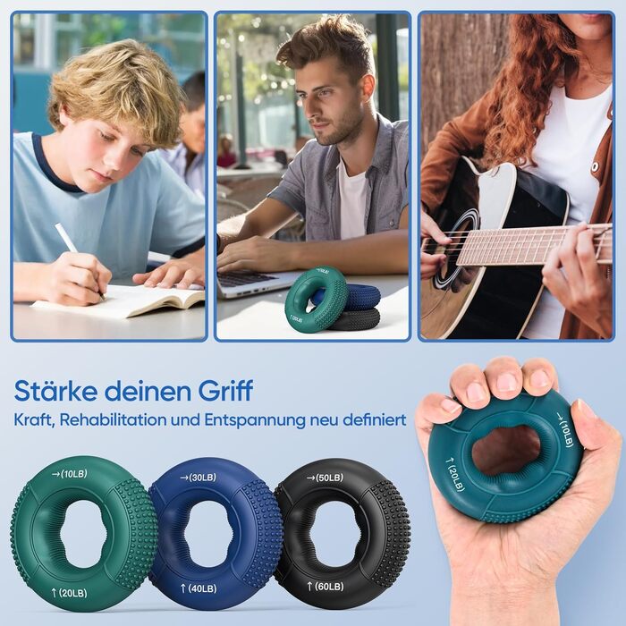 Набір для тренування рук FitBeast (6 шт.) - для силових вправ, регенерації та зняття стресу. Підходить для чоловіків, жінок та людей похилого віку.