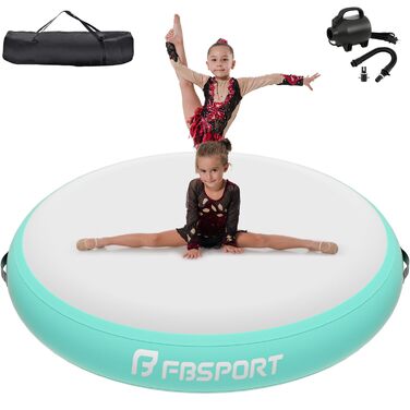 Airtrack Matte FBSPORT 100x20 см: Надувний килимок для гімнастики, акробатики та тренувань (м'ятний)