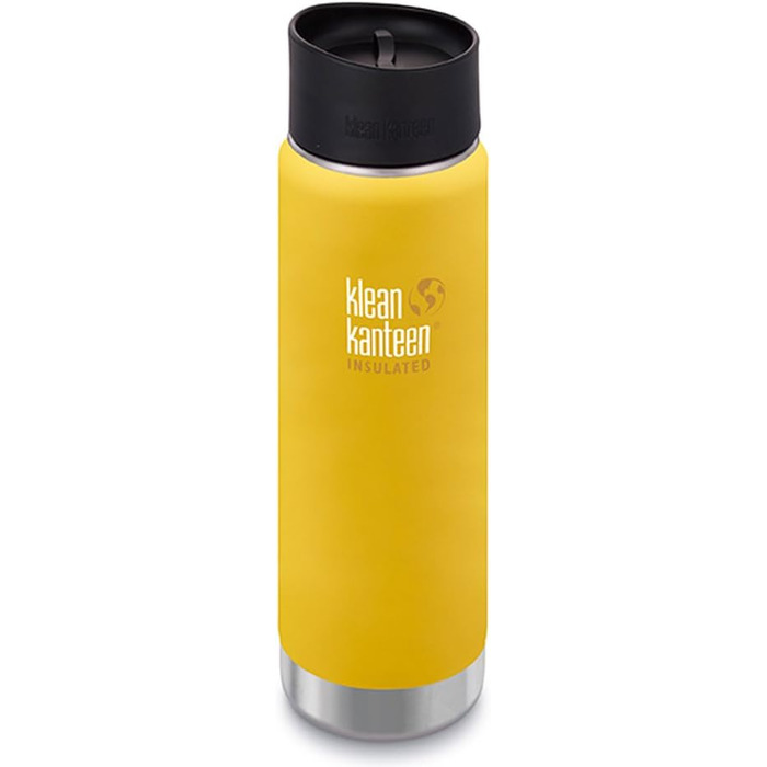 Термос-пляшка Klean Kanteen Wide 591 мл, вакуумна ізоляція, Cafe Cap 2.0, Lemon Curry матова
