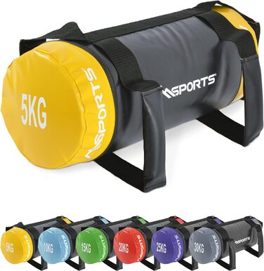MSPORTS Power Bag Premium 5-30 кг — мішок для фітнесу, вага 5 кг, функціональний пісочний мішок для тренувань