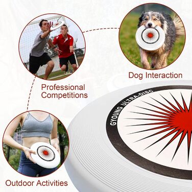 Фрісбі Ultimate 175г для вулиці, професійне, червоне. Диск для гри та змагань з тасьмою для зберігання