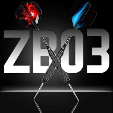 Професійні сталеві дротики CyeeLife з металевими наконечниками (12 шт.) + 24 пір'я + точилка, 22 г (Чорні)