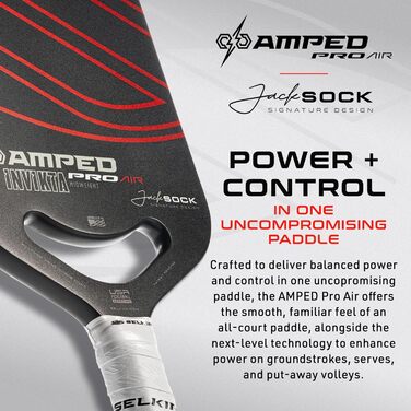 Падл для піклболу Selkirk Sport Verstärktes, збірка в США, покращений контроль та точність | Jack Sock | Midweight Invikta (довгаста форма)