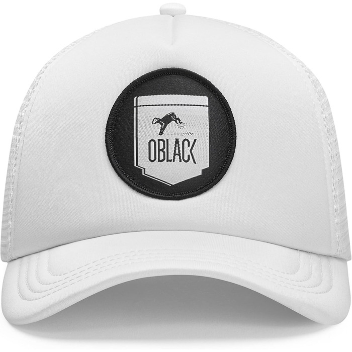 Чоловіча бейсболка-тракер Oblack Classic Total Black, універсальний розмір, біла