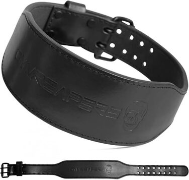 Планка для важкої атлетики Gyreapers – професійний шкіряний ремінь з регульованою пряжкою, 4 дюйми, чорний. Стабілізує поперек при підйомі ваги.