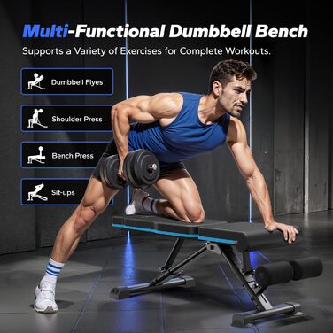 Регульована лава для тренажерів MERACH, 450 кг, швидке складання, підтримка голови, для дому, тренажерний зал, лава для жиму