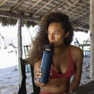 Гідрофляга Hydro Flask Wide Mouth 946 мл з соломкою, вакуумна термофляга з нержавіючої сталі, герметична кришка, багаторазова пляшка для напоїв