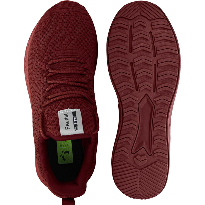 Кросівки Feethit для чоловіків: спортивні, для бігу, зручні, з гумовою підошвою, легкі та дихаючі (44 EU, бордовий)