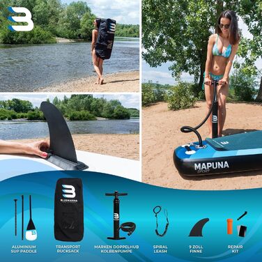 Надувна SUP дошка Bluemarina Mapuna 330x76x16 см - до 200 кг | 5 років гарантії