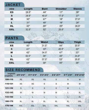 Жіночий комплект гірськолижний (куртка та штани) ALSOGO, чорний, 2XL, водонепроникність 10.000 мм, тепла зимова куртка з капюшоном, для катання на лижах та сноуборді