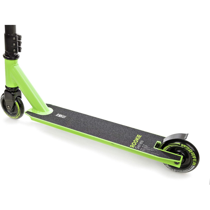 Скутер RAVEN для трюків та катання: 100 мм PU колеса, підшипники ABEC-9, колір лайм