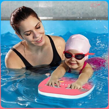 Дитяча дошка для плавання HeySplash з ручками та малюнком фламінго, магента, для навчання плаванню 3-6 років