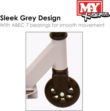 M.Y. X-Skate XSK-007 Стант-скутер – Фрістайл кікскрутер з підшипниками ABEC 7, сірий