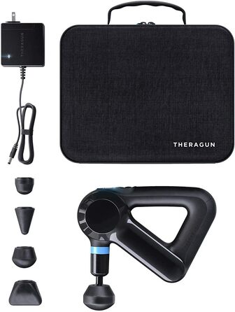 Theragun Elite – Портативний електричний масажний пістолет для спортсменів, перкусійний масажер глибоких тканин із технологією QuietForce, чорний