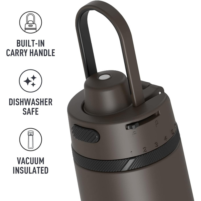Термос-пляшка THERMOS ALTA, нержавіюча сталь, 680 мл, чорна