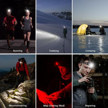 Wurkkos HD50 LED налобний ліхтар 4000 люмен, USB-C, 9 режимів, водонепроникний IPX8, для бігу, кемпінгу