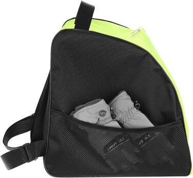 Чохол для лижних черевиків з рюкзаком та місцем для шолома та аксесуарів | Чохол для лижних черевиків, рюкзак для лиж, сноуборду та ковзанів (неоновий жовто-чорний)