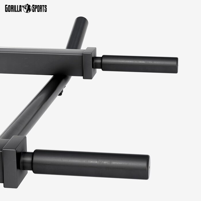 Турнік для підборіддя GORILLA SPORTS® настінний, 5 нековзних ручок, сталь, до 350 кг, з інструкцією та кріпленнями, чорний/білий
