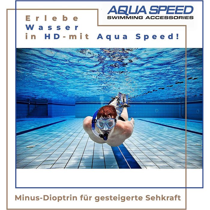 Плавальна маска Aqua Speed OPTIC PRO 11 з корекцією зору – оптичні та звичайні лінзи для підводного плавання