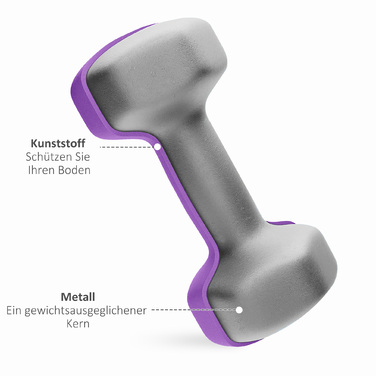 Набір гантелей з підставкою, комплект з 6 гантелей для фітнес-тренувань: 2 x 1 кг, 2 x 2 кг, 2 x 3 кг