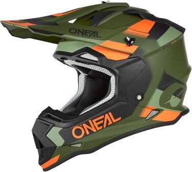 Шолом для мотокросу O'NEA MX Enduro, ABS, вентиляція, 2SRS, для дорослих, зелений/чорний/помаранчевий, розмір M