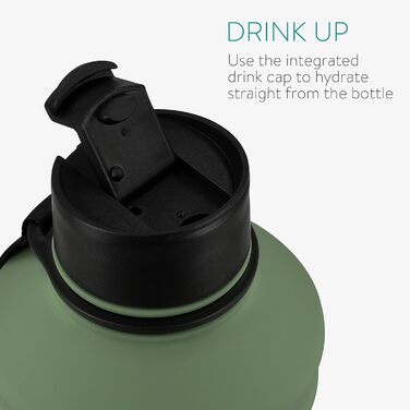 Navaris спортивна пляшка 2,2 л із нержавіючої сталі, темно-зелена, BPA-free, для води, спортзалу та фітнесу