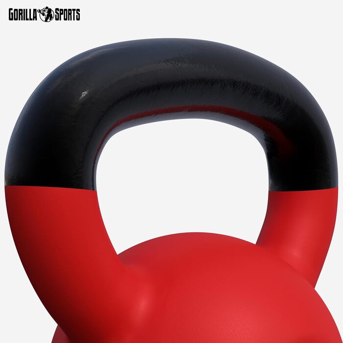 Кетлбелл GORILLA SPORTS 16 кг – гиря з чавуну у вініловому покритті для фітнесу, тренажерного залу та силових тренувань