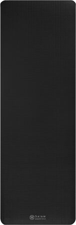 Йога мат Gaiam Essentials, товста фітнес-мат для тренувань, 183x61x1 см, чорна