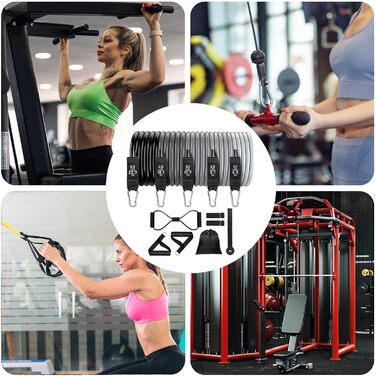 Еластичні стрічки для фітнесу Workout Widerstandsbänder + Ремінь для підтягувань. Набір для тренувань вдома, спортзал, йога. Міцні, регульовані.