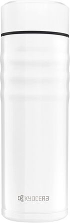 Kyocera TWIST TOP - ізольована пляшка для напоїв з керамічним покриттям, без шкідливих речовин, герметична, легка, стильна, перламутрово-біла, 500 мл