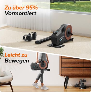 MERACH Педалетраннер для дому: міні-тренажер для літніх людей, тихий та з неслизькою поверхнею, з LCD-дисплеєм, 8 рівнів магнітного опору, переможець тесту 2025, велотренажер для столу в офіс