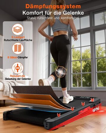 Бігова доріжка електрична складана з кутом нахилу 9%, 1-10 км/год Walking Pad для дому та офісу, двигун 3.0 к.с., LED-дисплей, амортизація, до 140 кг, чорна