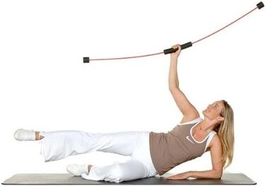 Гімнастичний штанг-штанга FLEXI-BAR Athletic чорний, для інтенсивних тренувань, з DVD та тренувальним планом від Flexi-Sports