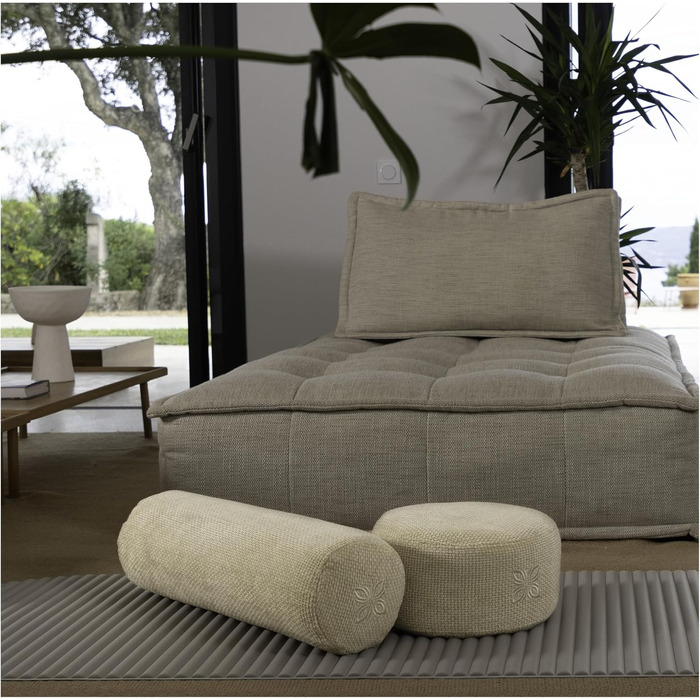 Крісло для медитації Cushy™ Meditationskissen – кругле, 10/15/20 см – з льоноподібної тканини та наповнювачем з пшениці – для медитації та релаксації. Зроблено в Німеччині (20 см, Mythos Black)