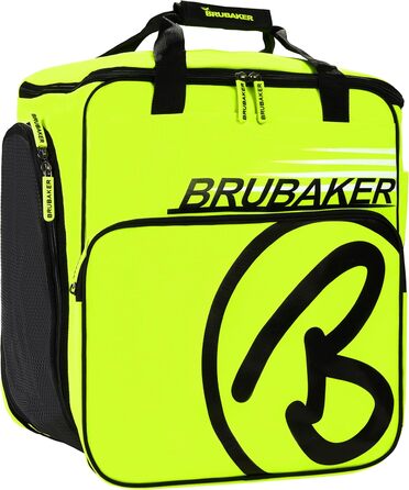 Чохол для лижних черевиків BRUBAKER Super Champion з відділенням для шолома та рюкзаком - Неоновий жовтий/Чорний