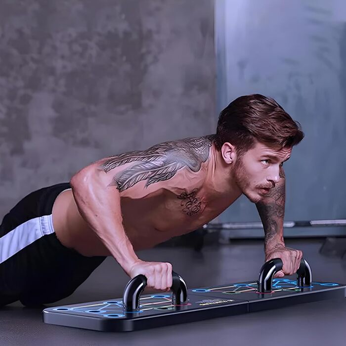 Дошка для віджимань Retoo Push up Board 13 в 1, складана та портативна, з 2 ручками для віджимань, неслизька дошка для тренування грудей для чоловіків/жінок, обладнання для домашніх тренувань