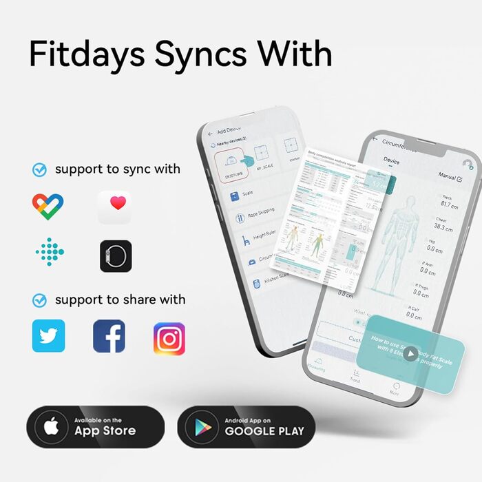 Fitdays Розумна вага для аналізу тіла - вага з 8 електродами, точна цифрова вага BMI з 20+ метриками, Bluetooth, індикатор кольору для м'язів/жиру/води, синхронізація для 6 користувачів (FG2202WB-Рожевий)
