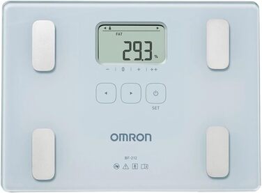 Цифрові ваги-аналізер OMRON BF212 для вимірювання ваги та жирової маси, з розрахунком індексу маси тіла (BMI), компактний дизайн