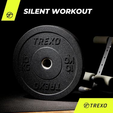 Олімпійський бампер-диск TREXO 10 кг, гумовий, для штанги 50 мм, для кросфіту та силових тренувань