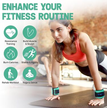 Набір манжет для ніг з неопрену Yes4All з клямками, 0.9-4.5 кг (унісекс) - для ходьби, калістеніки, вагання