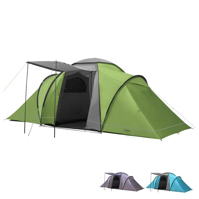 Намет Portal Outdoors Beta 6: просторий 2-кімнатний зелений намет з сумкою для зберігання