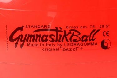 Гімнастичний м'яч Pezziball 75 см червоний з насосом Pezzi, фітнес-м'яч для тренувань та йоги