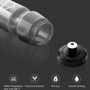 Тримач для пляшки на велосипед Gemful 750мл, BPA-free, для MTB, шосейних велосипедів, 4 шт (сірий)