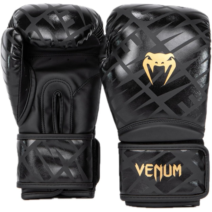 Боксерські рукавички Venum Contender чорного та золотого кольору, 14 Oz, Contender 1.5 XT