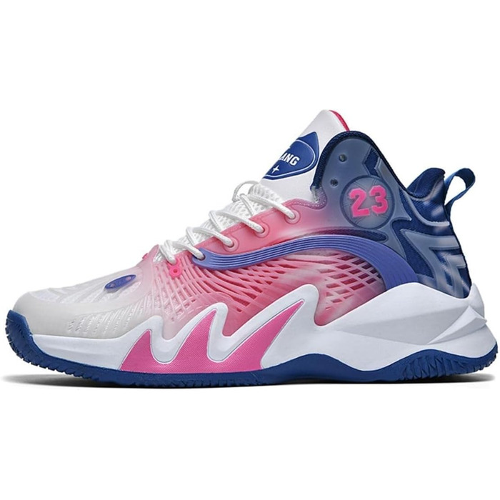 Спортивні кросівки для баскетболу та бігу, дитячі, високі, дихаючі, з амортизацією, антиковзаючі, 38 EU, білі/фіолетові
